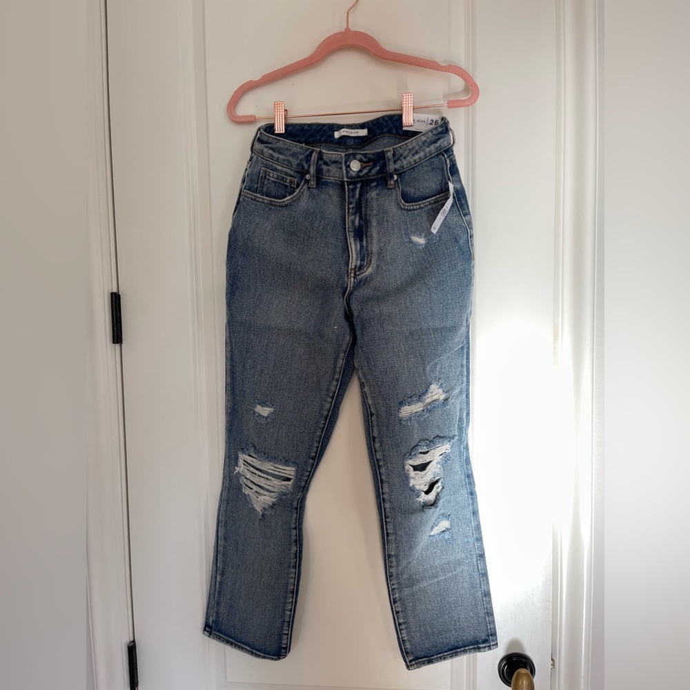 Brand New PacSun Ripped Mom Jeans Washed Denim